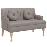 vidaXL Bankje met kussens 113x64,5x75,5 cm stof taupe