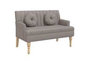 Taupe Stoffen Bankje met Kussens 113x64,5x75,5 cm - 35% Korting