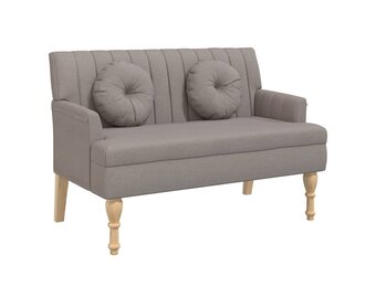 vidaXL Bankje met kussens 113x64,5x75,5 cm stof taupe