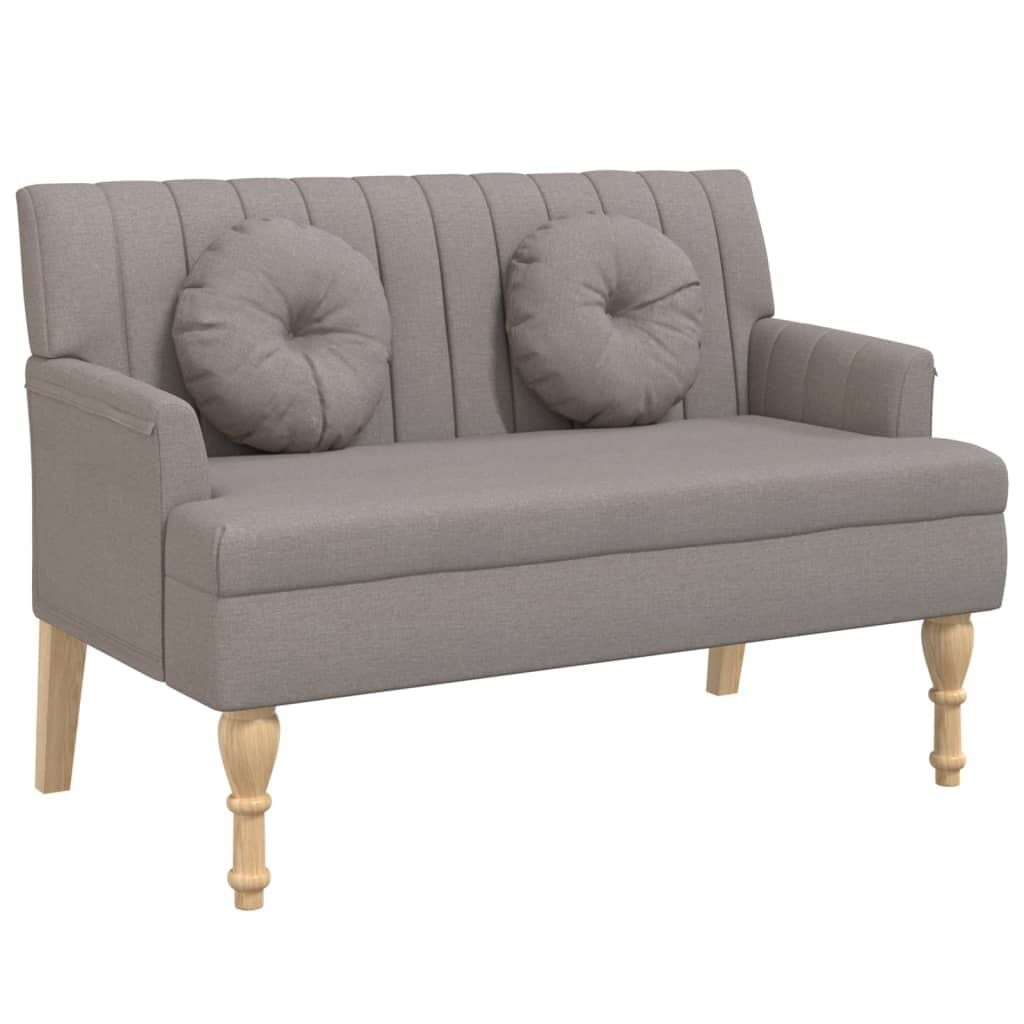 vidaXL Bankje met kussens 113x64,5x75,5 cm stof taupe