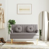 vidaXL Bankje met kussens 113x64,5x75,5 cm stof taupe