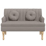 vidaXL Bankje met kussens 113x64,5x75,5 cm stof taupe