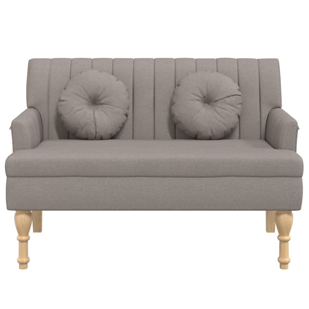 vidaXL Bankje met kussens 113x64,5x75,5 cm stof taupe