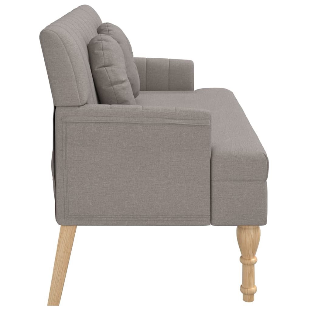 vidaXL Bankje met kussens 113x64,5x75,5 cm stof taupe