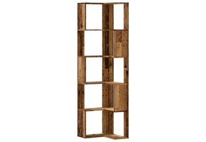 Boekenkast 5-laags Hoek Oud Houtkleur - 35% Korting