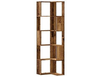 vidaXL Boekenkast 5-laags hoek 50x50x179 cm bewerkt hout oud houtkleur