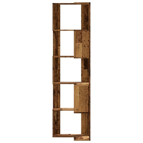 vidaXL Boekenkast 5-laags hoek 50x50x179 cm bewerkt hout oud houtkleur