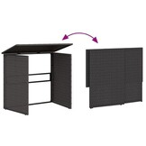 vidaXL Tuinbank met tafel en kussens L-vormig poly rattan zwart