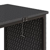 vidaXL Tuinbank met tafel en kussens L-vormig poly rattan zwart