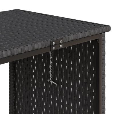 vidaXL Tuinbank met tafel en kussens L-vormig poly rattan zwart
