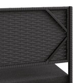 vidaXL Tuinbank met tafel en kussens L-vormig poly rattan zwart