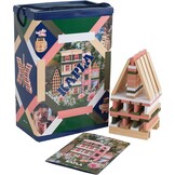 KAPLA SPRING Vat 200 gekleurde planken (groen, roze en wit), houten speelgoed, constructieset, vanaf 2 jaar