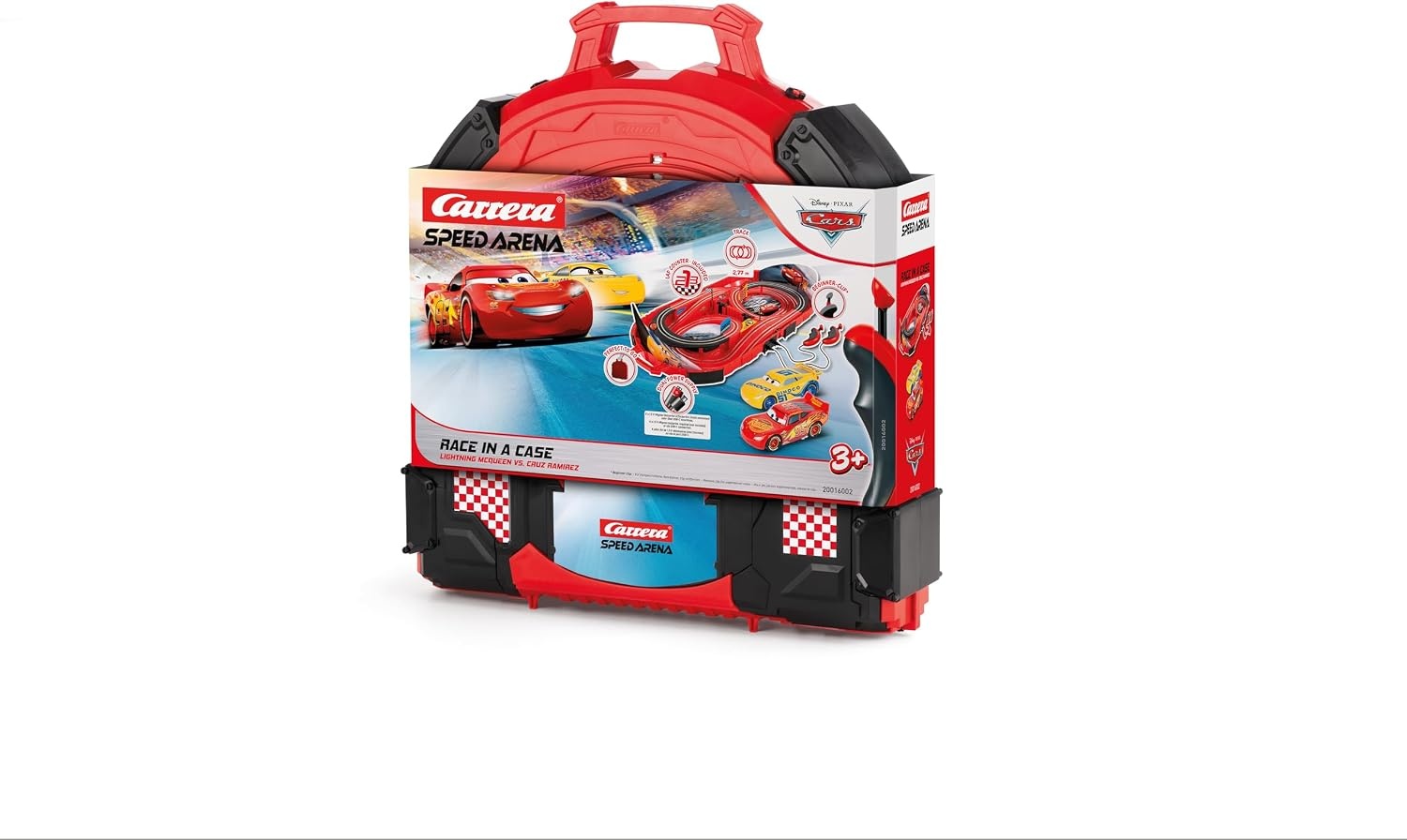 Carrera Speed Arena Race Case Disney Pixar Cars met Lightning McQueen en Cruz Ramirez - 2,77 meter - Rood