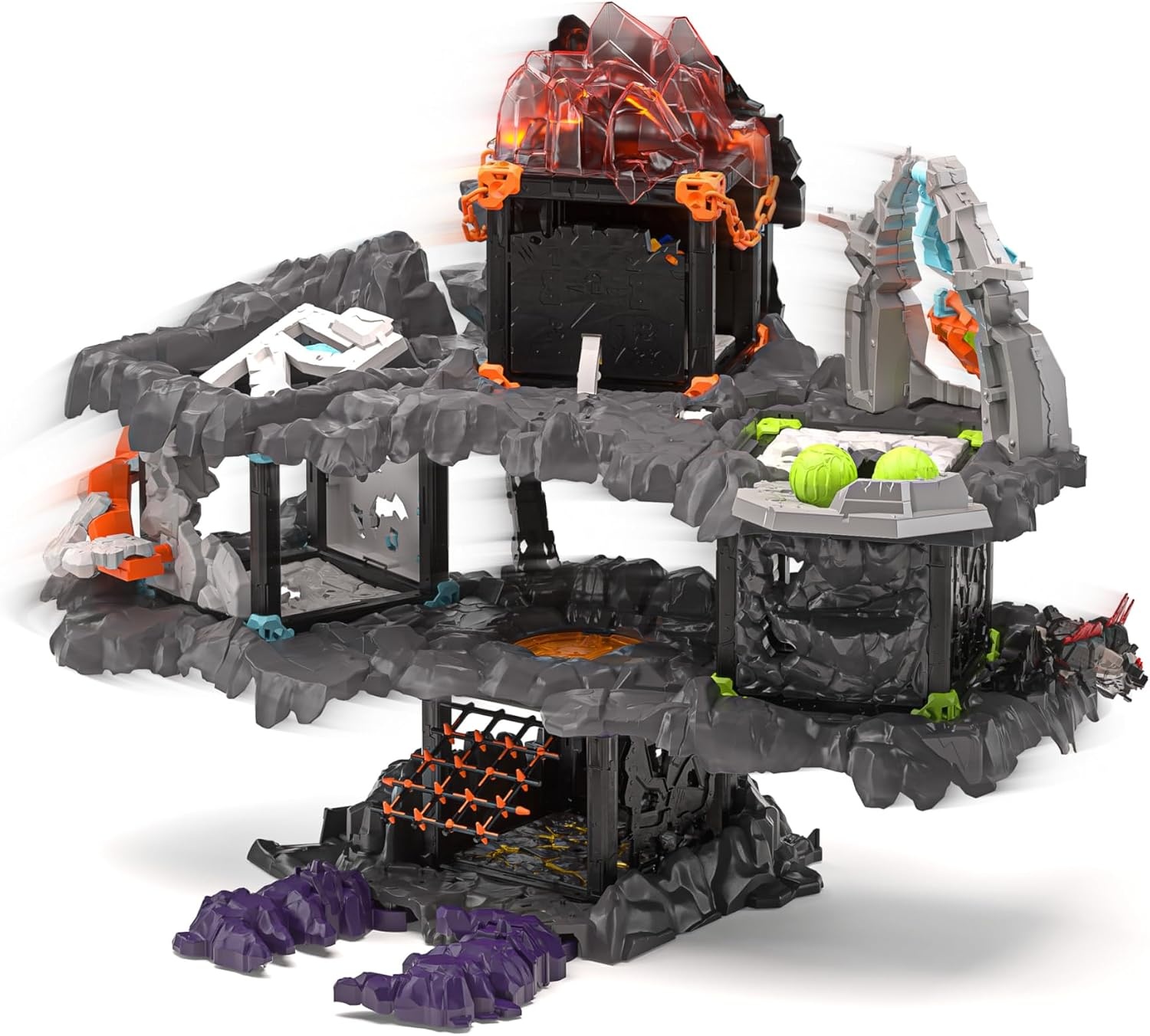 schleich ELDRADOR | MasterCave Smashrador 42757 | vanaf 6 jaar | 119 delen | Set met 4 BattleCave, 4 mini, robot, lavaleeuw en super kristal, vele functies en accessoires