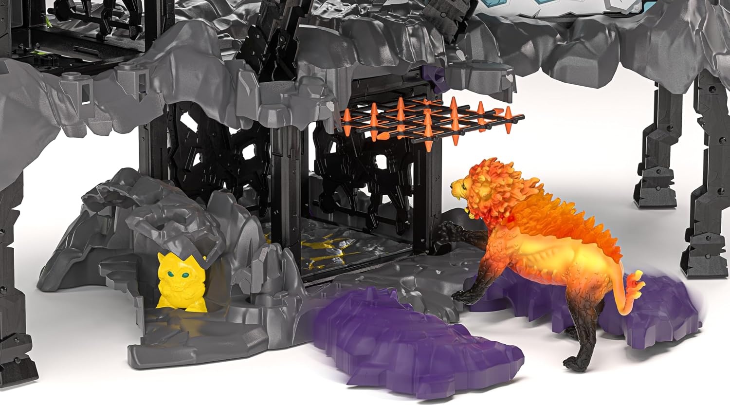 schleich ELDRADOR | MasterCave Smashrador 42757 | vanaf 6 jaar | 119 delen | Set met 4 BattleCave, 4 mini, robot, lavaleeuw en super kristal, vele functies en accessoires