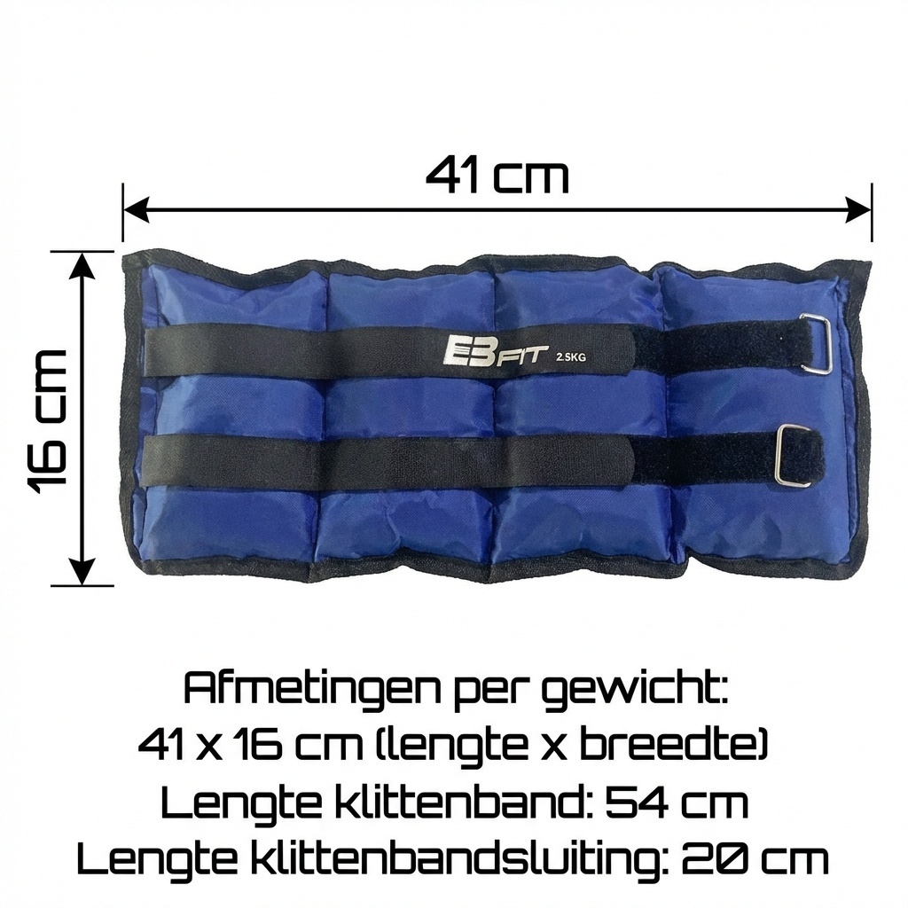 Enkelgewichten - Polsgewichten - 5 kg (2x2,5 kg) - blauw