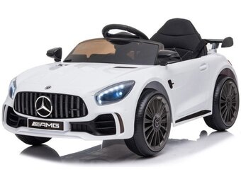 Elektrische kinderauto - Mercedes GTR AMG - 2x25W - wit