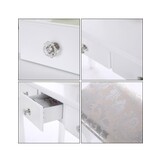 Houten kaptafel - met lade - spiegel - led - kruk - 147x80x40cm