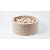 Ballenbak - velvet beige - 90x40 cm - 300 ballen - wit, baby roze, beige, goud