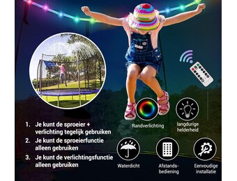 Trampoline sproeier - verlichting - net bevestiging - Ø183cm