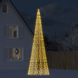 Verlichte LED Kerstboom Mast 500cm - 1534 LEDs Warm Wit - 35% Korting