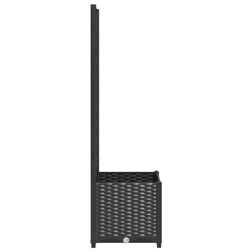 vidaXL Plantenbak met latwerk 40x40x136 cm polypropeen zwart