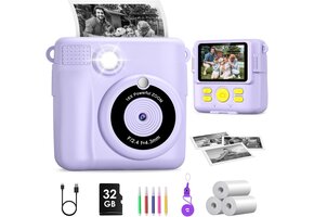 Digitale Kinderprintcamera met 32GB & 3 Printrollen | 34% Korting