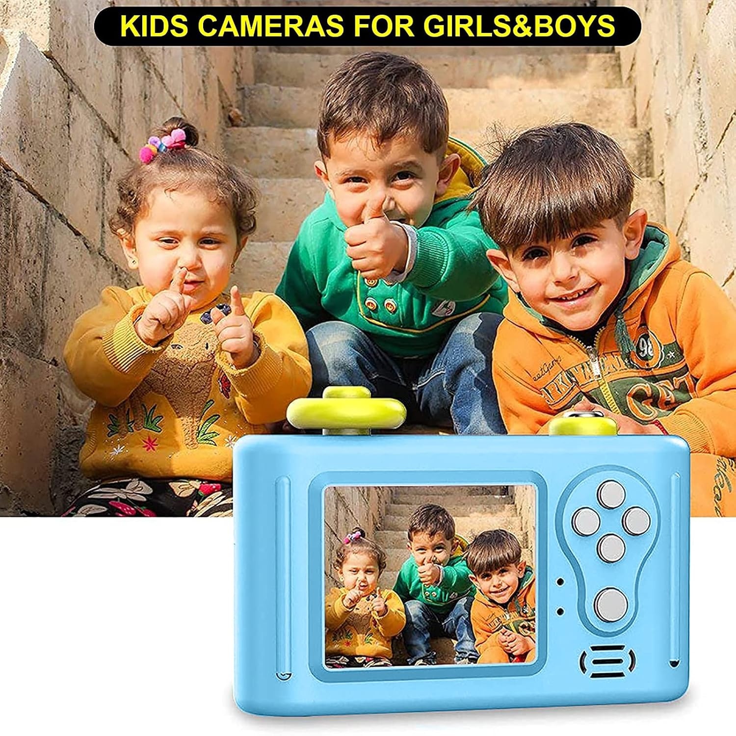 Kinder Kleine Digitalkamera Video Spielzeug Geschenk Geburtstagsgeschenke für Kinder Kleinkind Angehende Fotografen 2,5,3,4,5+ Jahre Alter Altersgerechte Eigenschaften Leicht Kleiner Wiederaufladbar