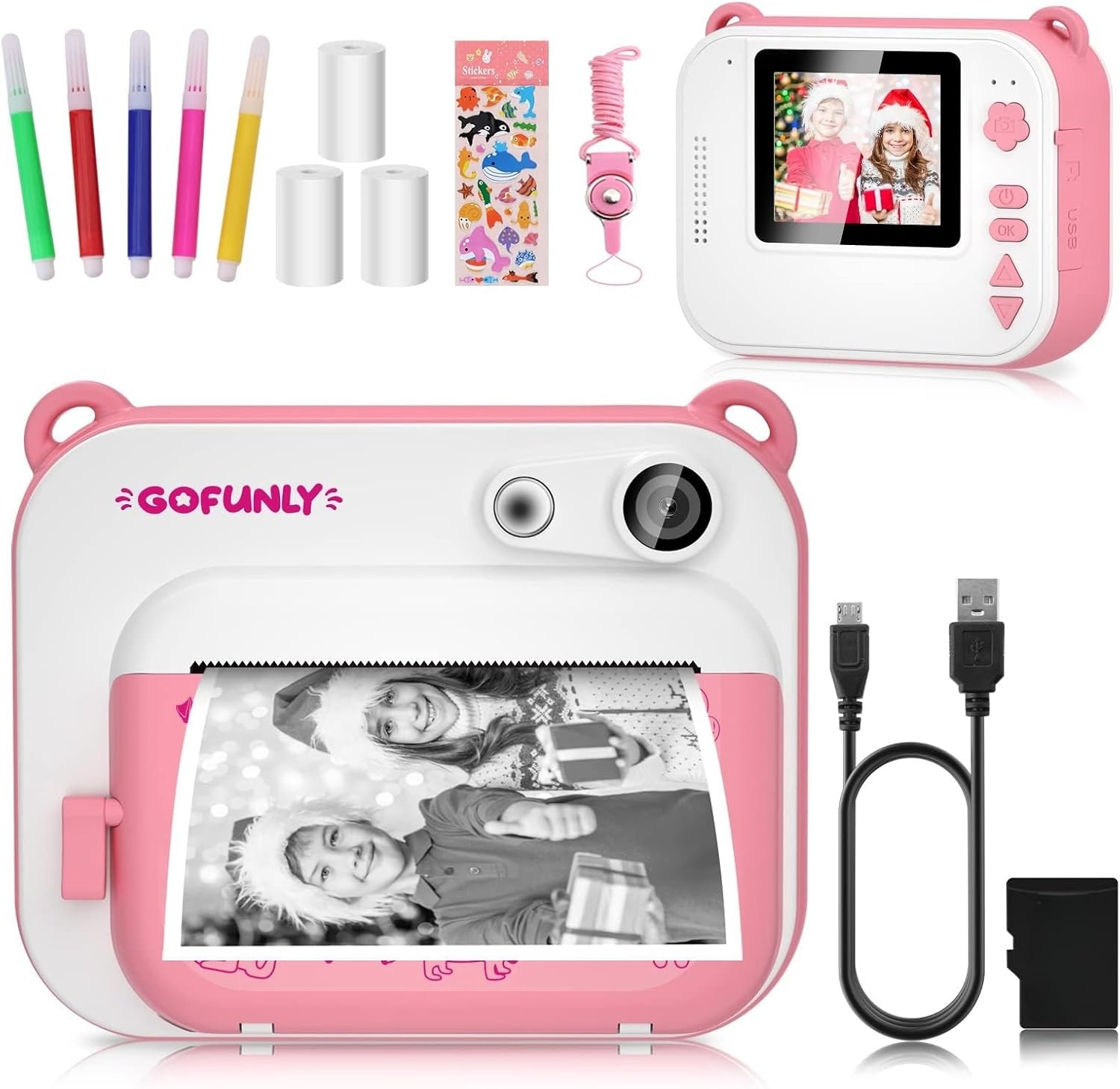 Gofunly Kids Camera for Boys Girls with 1080P 12MP 2.0 Inch (White)