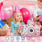 Children's Camera Kids Camera Toy Gift Video Recorder Shock Resistant 2 Inch HD Screen 1080P Boys Girls Gift Toy for 3 to 12 Years Old