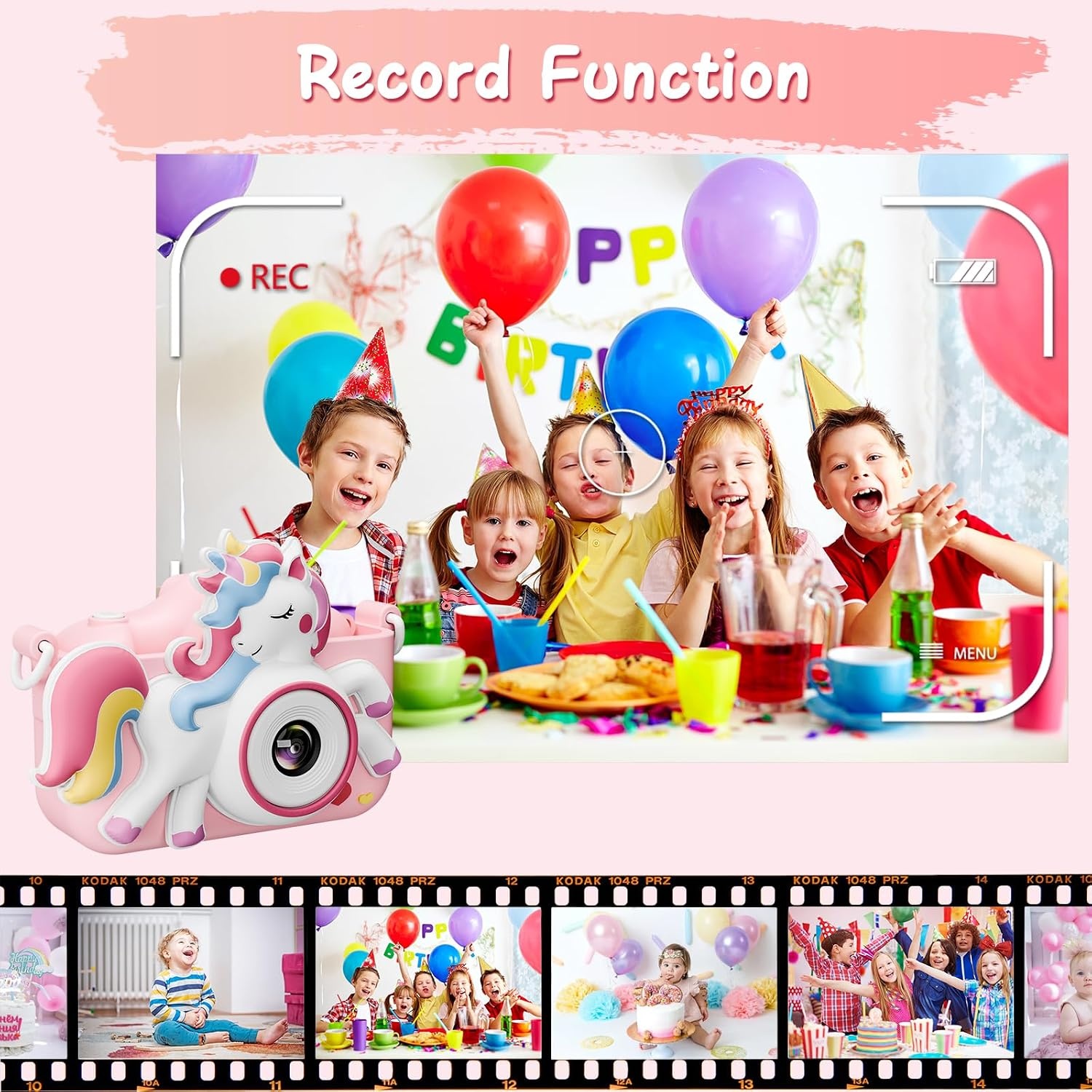 Children's Camera Kids Camera Toy Gift Video Recorder Shock Resistant 2 Inch HD Screen 1080P Boys Girls Gift Toy for 3 to 12 Years Old