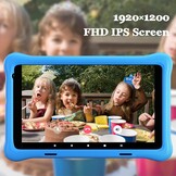 8 inch Kids Tablet, IPS HD Display, Android 10, 2GB RAM, 32GB Storage, WiFi, Bluetooth, Dual Camera, Games, Parental Control, Kidoz Installed, with Blue Kids-Tablet Case