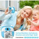 Instant Print Camera for Kids, 1080P Video 26MP Digital Selfie Camera with Dual Lens,16G SD Card,Paper Film,Color Pens Kids Camcorder for 3-12 Years Old Girls Boys Toy Birthday Gifts Blue
