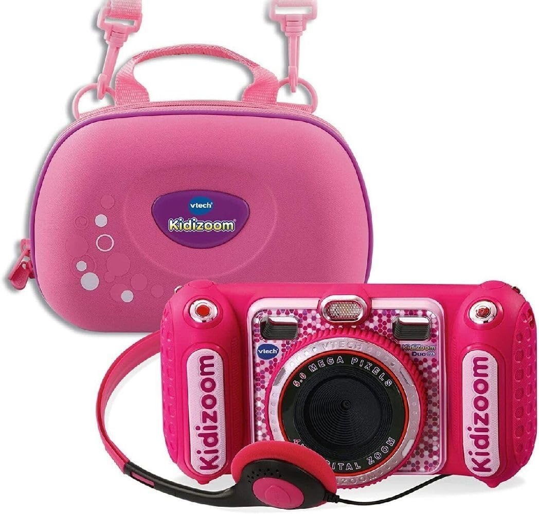 Vtech 80-520099 80-520099-KidiZoom Duo DX incl. draagtas roze kindercamera