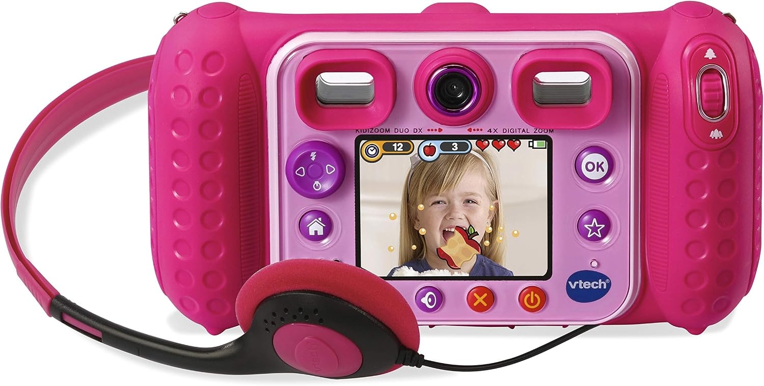 Vtech 80-520099 80-520099-KidiZoom Duo DX incl. draagtas roze kindercamera