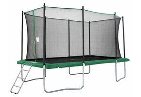 Groene Trampoline 318x253 cm met Net & Ladder - 35% Korting!
