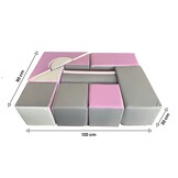 Bouwblokken schuim 11 stuks wit, licht paars & grijs