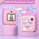 DuoDuoSnap Roze Kinder Camera met Directe Print en 64GB Geheugen