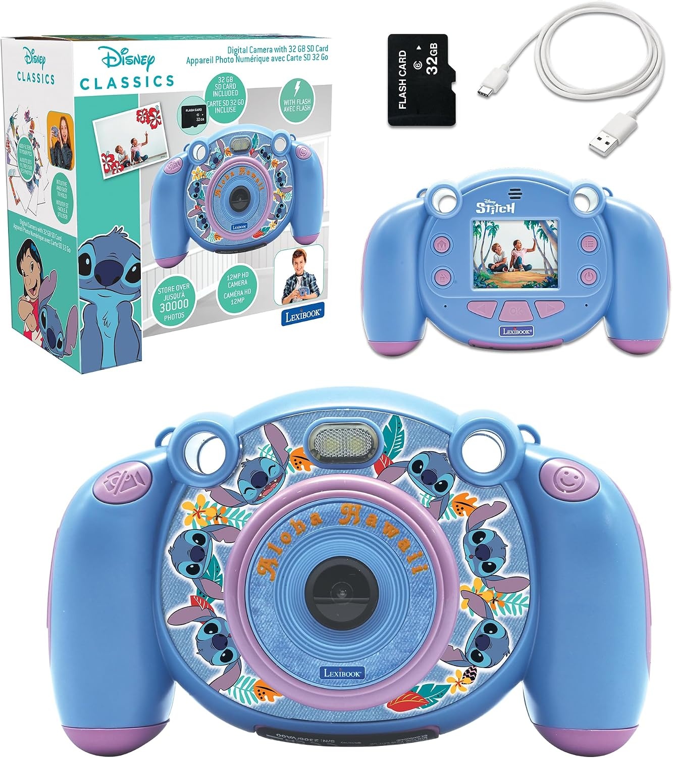 Lexibook StarCAM 4-in-1 Digitale Kinder-Camera Blauw met 32GB SD-kaart