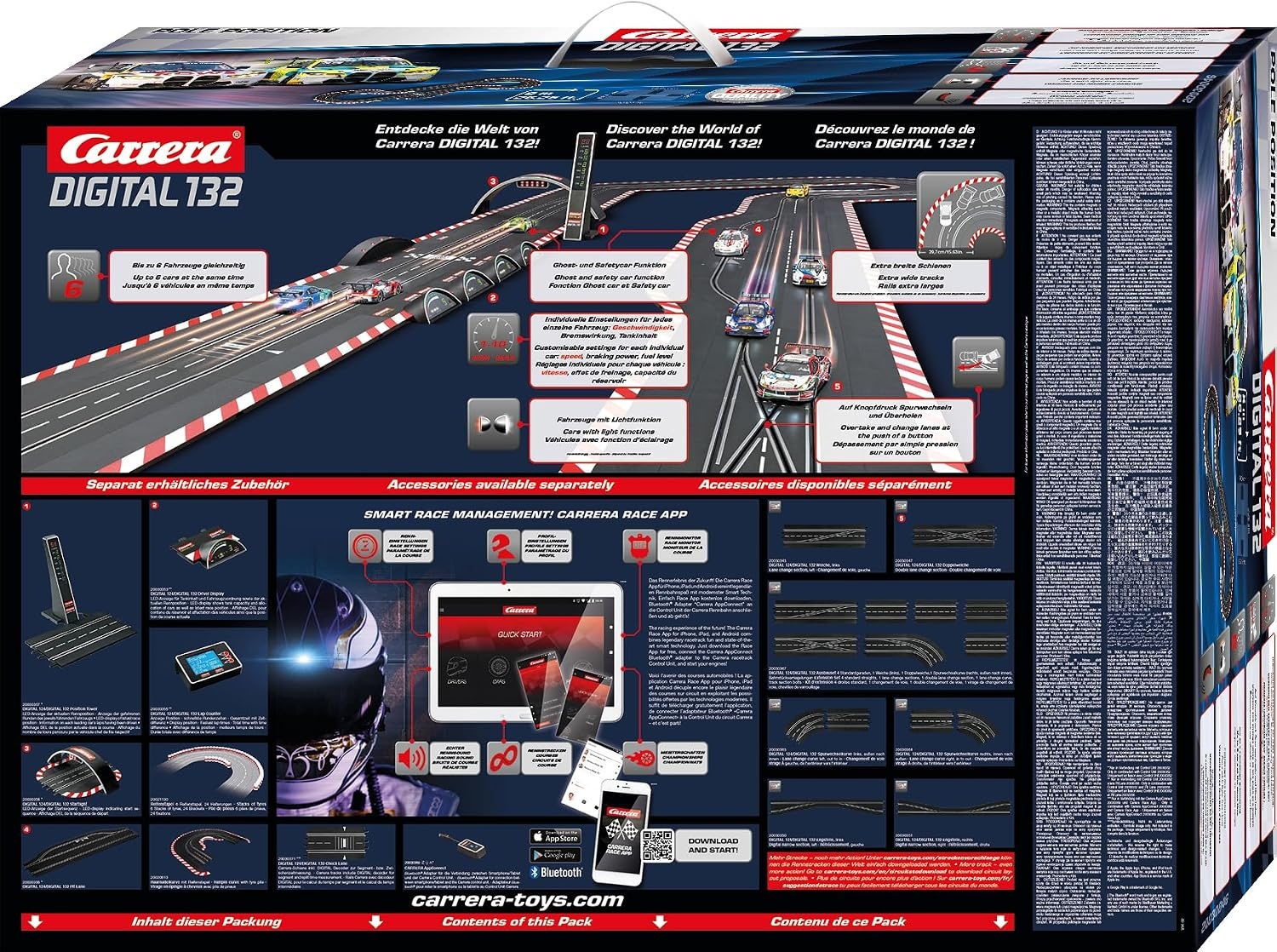 Carrera DIGITAL 132 Pole Position Racebaan groot rood wit blauw