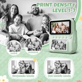 CalineGam Kindercamera Direct Printen, 3.0'' HD Scherm 48MP Fotocamera voor Kinderen met 32GB Kaart & Printpapier, 1080P HD Digitale Camera, Ideaal Cadeau voor Jongens Meisjes 3-12 Jaar (Groen)