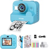 ASTGMI Instant Camera voor kinderen - 2.4 inch scherm - 32GB - Blauw