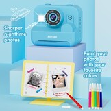 ASTGMI Instant Camera voor kinderen - 2.4 inch scherm - 32GB - Blauw