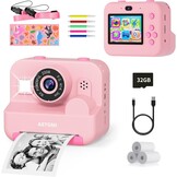 ASTGMI Instant Camera voor kinderen - 2.4 inch scherm - 32GB - Blauw