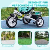 HOMCOM 6-in-1 Kinderdriewieler met Duwstang - Groen - 102 x 49 x 102 cm