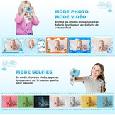 Instant camera voor kinderen, met selfie, compacte camera, 1080p HD, directe print van foto's, verjaardagscadeau, kerstcadeau, speelgoed vanaf 3, 4, 5, 6, 8, 7, 9, 10, 11 jaar, meisjes, jongens