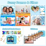 Instant camera voor kinderen, met selfie, compacte camera, 1080p HD, directe print van foto's, verjaardagscadeau, kerstcadeau, speelgoed vanaf 3, 4, 5, 6, 8, 7, 9, 10, 11 jaar, meisjes, jongens