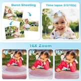 Instant camera voor kinderen, met selfie, compacte camera, 1080p HD, directe print van foto's, verjaardagscadeau, kerstcadeau, speelgoed vanaf 3, 4, 5, 6, 8, 7, 9, 10, 11 jaar, meisjes, jongens