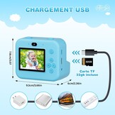 Instant camera voor kinderen, met selfie, compacte camera, 1080p HD, directe print van foto's, verjaardagscadeau, kerstcadeau, speelgoed vanaf 3, 4, 5, 6, 8, 7, 9, 10, 11 jaar, meisjes, jongens