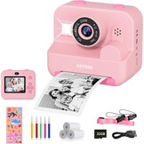 Instant camera voor kinderen, met selfie, compacte camera, 1080p HD, directe print van foto's, verjaardagscadeau, kerstcadeau, speelgoed vanaf 3, 4, 5, 6, 8, 7, 9, 10, 11 jaar, meisjes, jongens